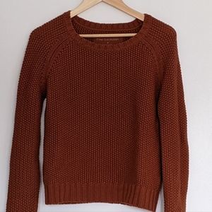 Terracotta textured crop cashmere/wool sweater
